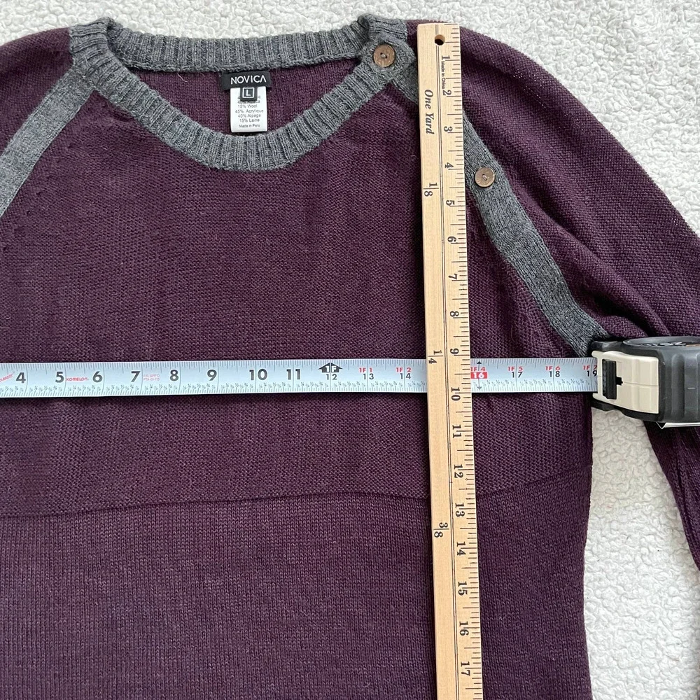 Novica Peru Alpaca blend Long Sleeve Sweater Women Size L